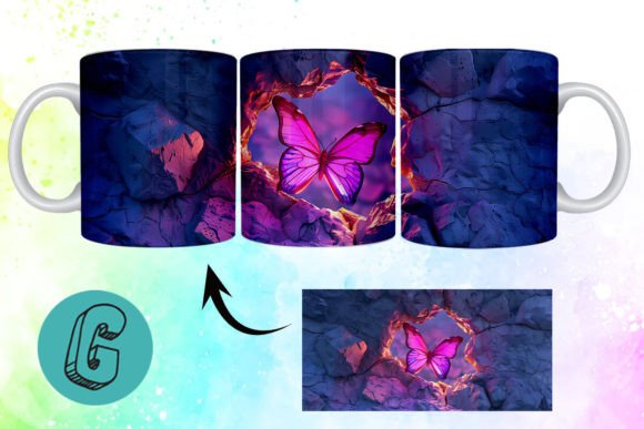 3D Fantasy Butterfly Mug Wrap: Elevate Your Creative Projects