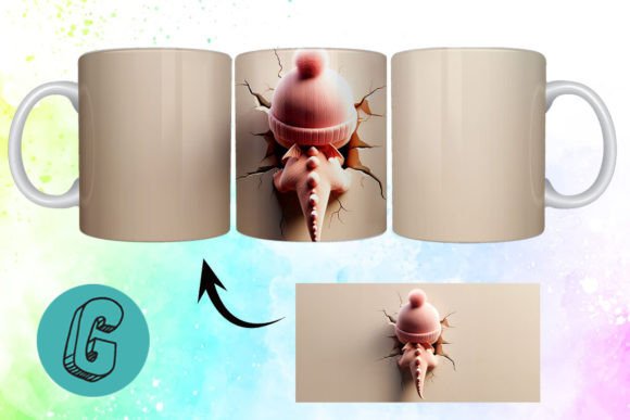 3D Valentine Dragon Mug Wrap: Creative Digital Download