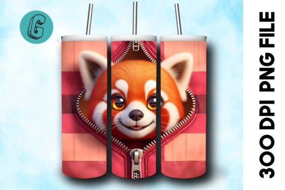 Charming Red Panda Tumbler Wrap for Valentine's Projects