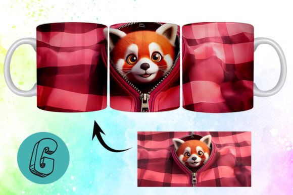 Create Stunning Designs with a Valentine Red Panda 3D Mug Wrap