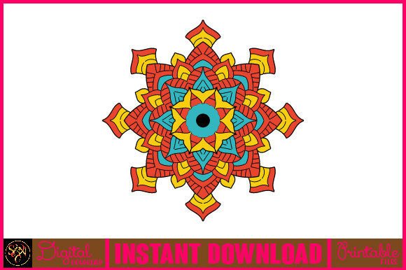 Mandala 3D Layered SVG Cut File-107: Hand-drawn Colorful Design