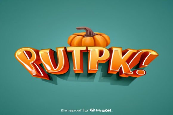 Orange Pumpkin 3D Text Effect: Editable & Eye-Catching Design