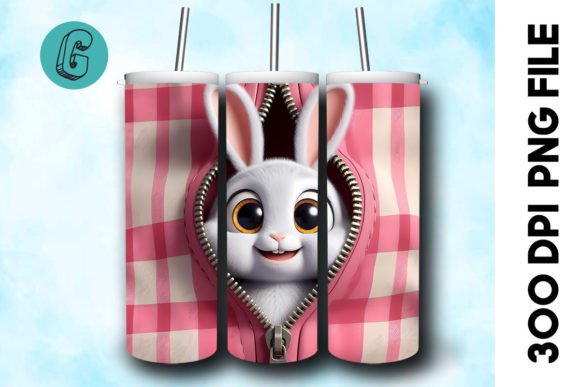 Rabbit 3D Valentine Tumbler Wrap (38): A High-Quality Design Asset