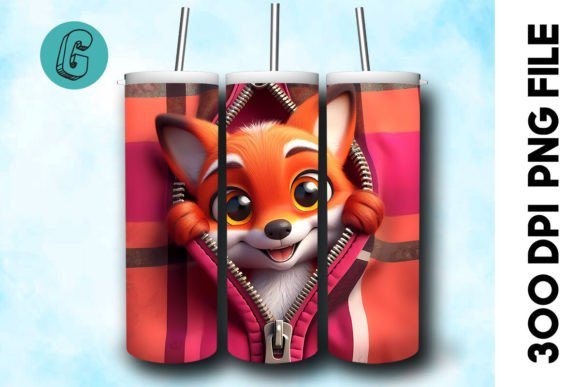 Valentine Cute Fox 3D Tumbler Wrap: Charming DIY Designs