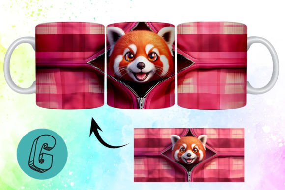 Valentine Red Panda 3D Mug Wrap (10): Your Next Creative Download